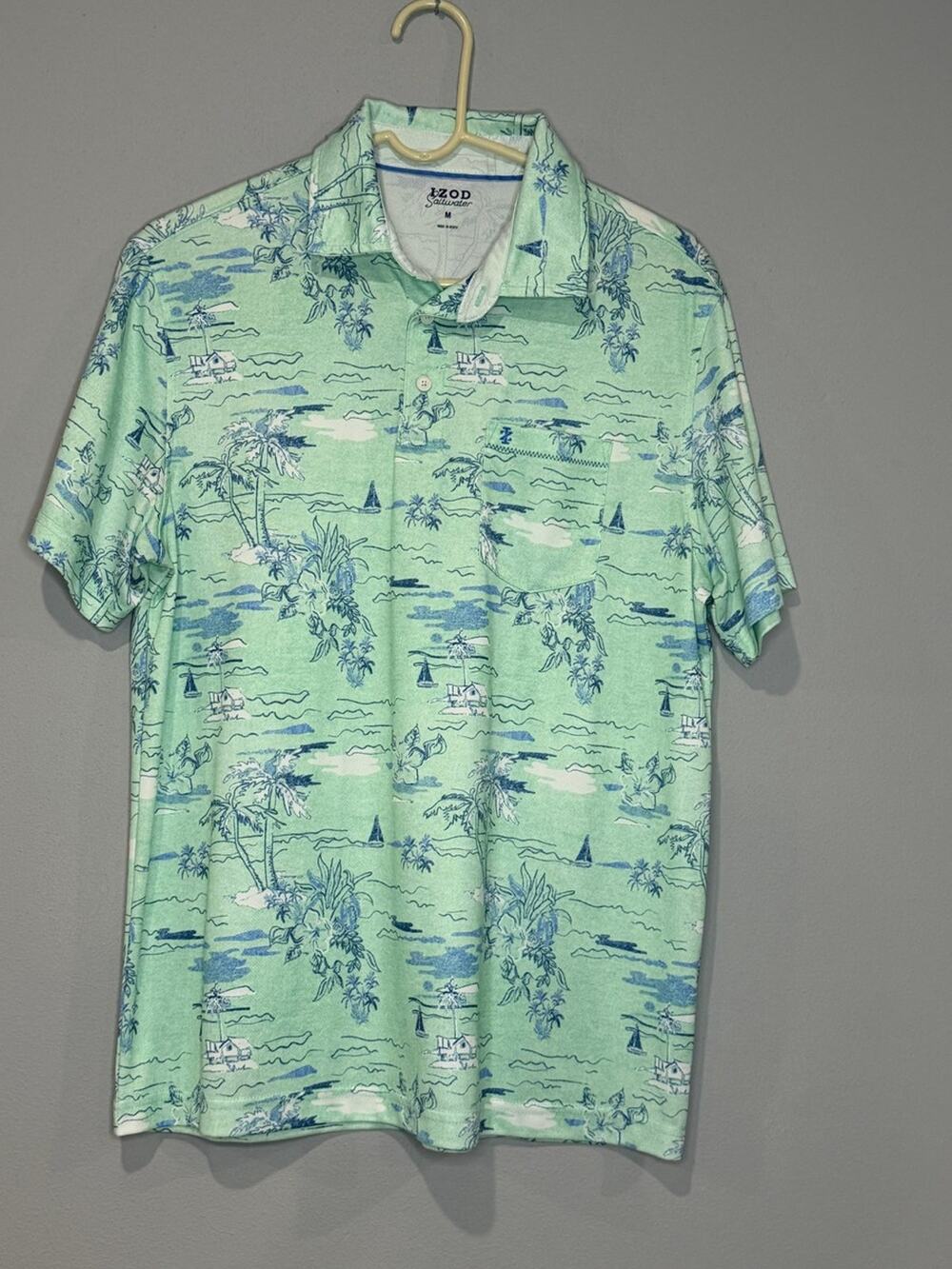 IZOD Saltwater Tropical Print Polo Shirt